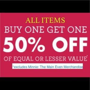 All items are BOGO 50% off